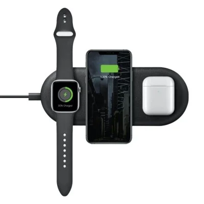 Energea WiDisc Trio 3 in 1 Wireless Charging Pad - Black